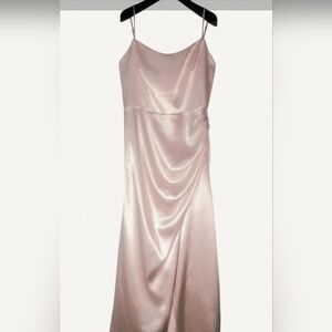 Bridesmaid Birdy Grey Blush Pink Satin Dress. XL